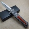 Klappbares Taschenmesser - ganz aus Stahl - geschnitztes Muster
