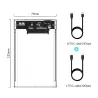 ORICO - 2.5inch - transparante HDD behuizing - met kabel - type C Gen 2 - USB3.1HDD behuizing