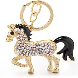 Kristallgoldenes Pferd - Schlüsselanhänger
