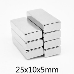 N35 - Neodym-Magnet - starker rechteckiger Block - 25 mm * 10 mm * 5 mm