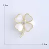 Four leaf clover brooch - shell / crystalBrooches