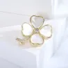 Four leaf clover brooch - shell / crystalBrooches