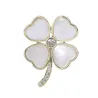 Four leaf clover brooch - shell / crystalBrooches