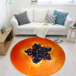 Decoratief rond vloerkleed - fruitpatroon - papajaTapijten