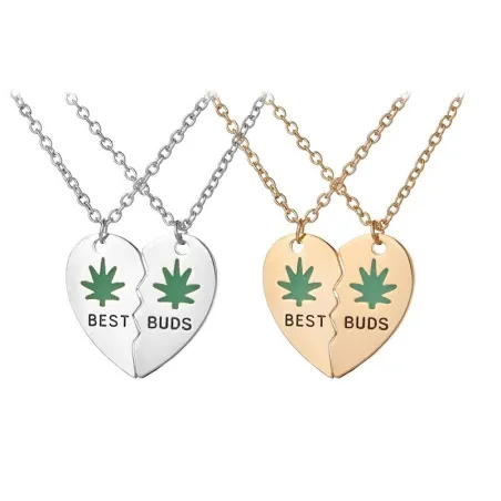 Hartvormige hanger met ketting - BEST BUDS - 2 stuksHalskettingen