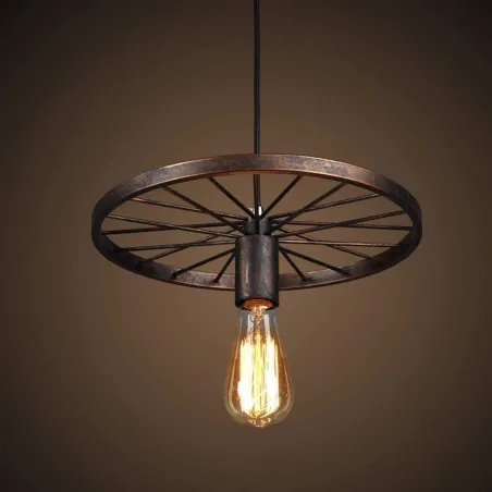 Vintage ceiling lamp - iron wheelCeiling lights