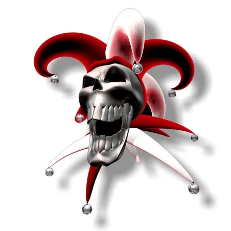 Zilveren schedel joker - vinyl autostickerStickers
