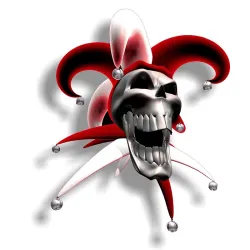 Zilveren schedel joker - vinyl autostickerStickers