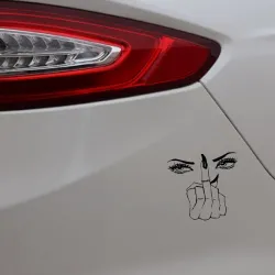 Vinyl autosticker - ogen / middelvingerStickers