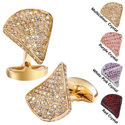 Luxe driehoek manchetknopen met kristallenManchetknopen