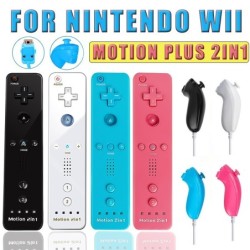 2 in 1 draadloze afstandsbediening - motion plus / Nunchuck - voor Nintendo Wii / Wii U JoystickControllers