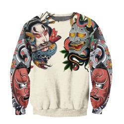 Japanse cultuur - masker tattoo bedrukt - sweatshirtHoodies & Sweaters