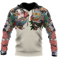 Japanse cultuur - masker tattoo bedrukt - hoodieHoodies & Sweaters