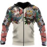 Japanse cultuur - masker tattoo bedrukt - hoodie met ritsHoodies & Sweaters