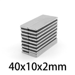 N35 - neodymium magnet - strong rectangular block - 40mm * 10mm * 2mmN35