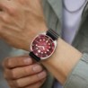 LIGE - stainless steel Quartz watch - waterproof - silicone strap - redWatches