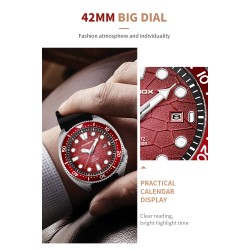 LIGE - stainless steel Quartz watch - waterproof - silicone strap - redWatches