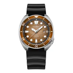 LUIK - edelstalen quartz horloge - waterdicht - siliconen band - bruinHorloges