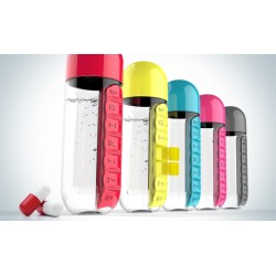 Täglicher Pillen-Organizer – Box – Wasserflasche – auslaufsicher – 600 ml