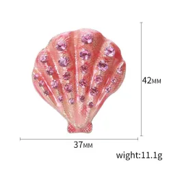 Kristallen schelp - elegante brocheBroches