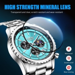LUIK - luxe edelstalen quartz horloge - lichtgevend - lederen band - waterdicht - roségoudHorloges