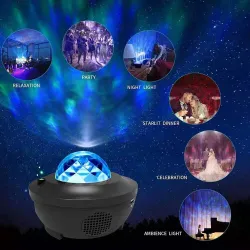 LED-nachtlampje - sterrenhemelprojector - geluidsgestuurde Bluetooth-luidsprekerBluetooth Luidsprekers