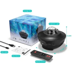 LED-nachtlampje - sterrenhemelprojector - geluidsgestuurde Bluetooth-luidsprekerBluetooth Luidsprekers