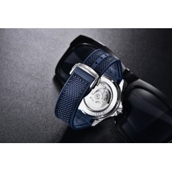 PAGANI DESIGN – mechanische Uhr – Edelstahl – wasserdicht – Nylonarmband – weiß
