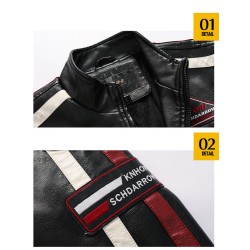 Short leather jacket - decorative patchesJackets