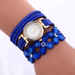 Meerlagige kristallen armband - met horlogeArmbanden