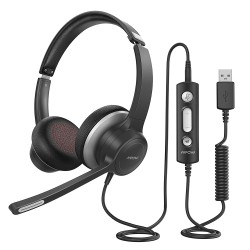 Mpow HC6 - USB bedrade headset - koptelefoon met microfoon - 3,5 mmOor- & hoofdtelefoons