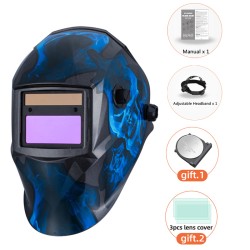Auto darkening welding helmet - LCD - blue skullHelmets
