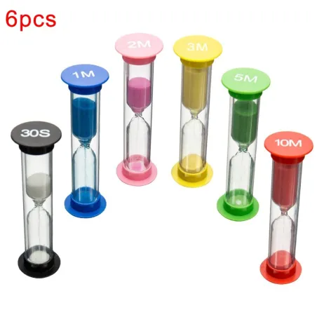 Zandloper - met zand - klok timer - 6 stuksPuzzels & spellen