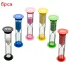 Zandloper - met zand - klok timer - 6 stuksPuzzels & spellen