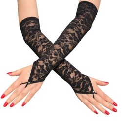 Sexy lange kanten handschoenen - vingerloosHandschoenen