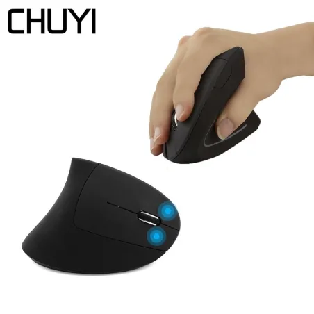 Ergonomische verticale draadloze muis - USB - optisch - 1600 DPI 6D - met LED-verlichtingMuizen