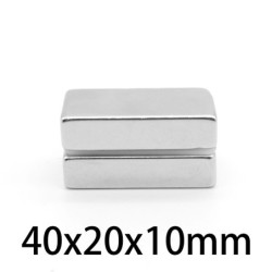 N35 - neodymium magneet - sterk rechthoekig blok - 40mm * 20mm * 10mmN35