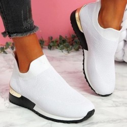 Mesh-Sportsneaker – Slip-On-Schuhe – mit hohem Plateau
