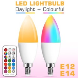 LED lamp - E12 - E14 - RGB - met afstandsbediening - dimbaarE14