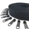 Fabric zipper - with 10 sliders - 5mTextile