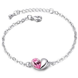 Silver bracelet - with a heart / crystalArmbanden