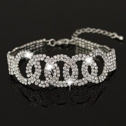 Luxurious silver bracelet with crystalsArmbanden