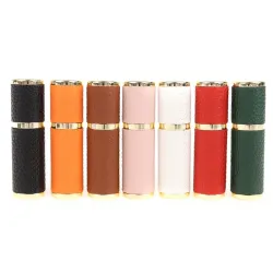 Leren parfumflesje - lege metalen houder - 5mlParfum