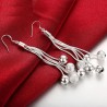 Lange zilveren oorbellen - kettingen met kralenOorbellen