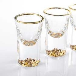 Glazen shotglaasjes - met gouden design - loodvrij - 10mlBar producten