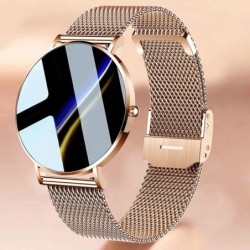 Elegante Smartwatch – ultradünn – 1,36 Zoll – AMOLED – HD-Display – wasserdicht – Edelstahl-Mesh-Armband