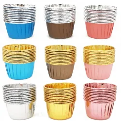 Cupcakepapiertjes - bakvormen - aluminiumfolie - 50 stuksBakvormen