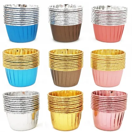 Cupcakepapiertjes - bakvormen - aluminiumfolie - 50 stuksBakvormen