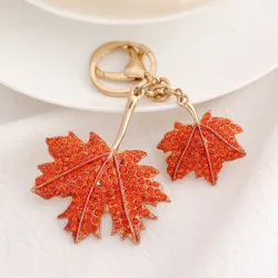 Crystal double maple leaf - keychainKeyrings