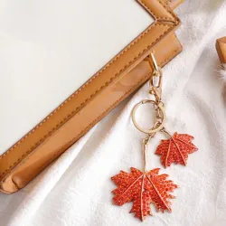 Crystal double maple leaf - keychainKeyrings